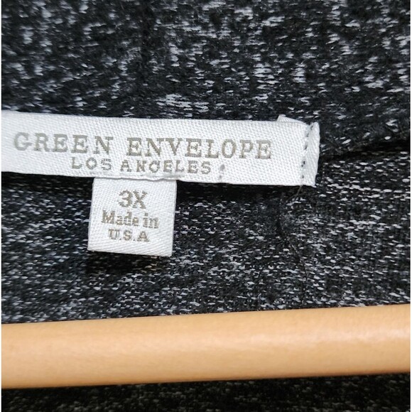 Green Envelope Women Knit Waterfall Black Open Duster Cardigan Sweater Women 3X - Picture 2 of 3